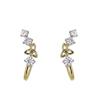 Image for 14kt Gold Vermeil Trinity Knot White Sapphire Earrings