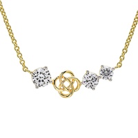 Image for 14kt Gold Vermeil Celtic Knot White Sapphire Necklace