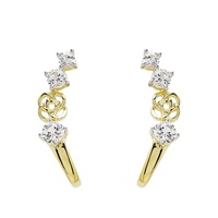 Image for 14kt Gold Vermeil Celtic Knot White Sapphire Earrings