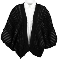 Image for McConnell Woollen Mills Merino Wool Fashion Irish Kimono, Black