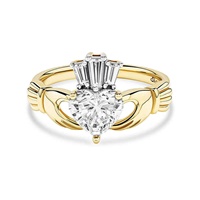 Image for 14K Gold Lab Diamond Claddagh Ring