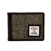 Image for Maccessori Harris Tweed Bifold Coin Wallet, Country Green