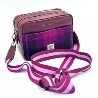 Image for Maccessori Harris Tweed Camera Bag, Purple Check