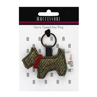Image for Maccessori Harris Tweed Dog Key Chain, County Green