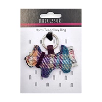 Image for Maccessori Harris Tweed Dog Key Chain, Green/Purple Plaid