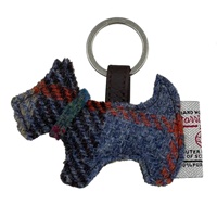 Image for Maccessori Harris Tweed Dog Key Chain, Blue/Brown Check