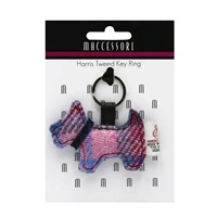Image for Maccessori Harris Tweed Dog Key Chain, Pastel Pink