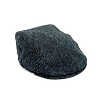 Image for Maccessori Harris Tweed Men’s Flat Cap, Charcoal