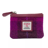 Maccessori Harris Tweed Coin Purse, Purple Check