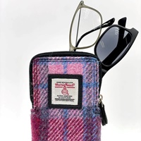 Image for Maccessori Harris Tweed Double Glasses Sleeve, Pastel Pink