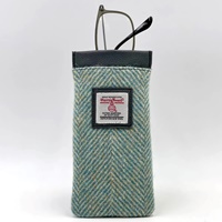 Image for Maccessori Harris Tweed Glasses Sleeve, Turquoise Herringbone