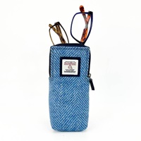 Image for Maccessori Harris Tweed Double Glasses Sleeve, Sky Blue