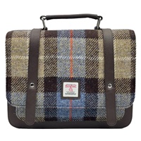 Image for Maccessori Harris Tweed Ladies Messenger Bag, Blue/Brown Check