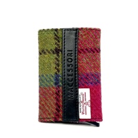 Image for Maccessori Harris Tweed Pop Up Card Holder, Blue/Pink Check