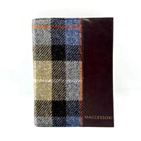Image for Maccessori Harris Tweed Notebook, Blue/Brown Check