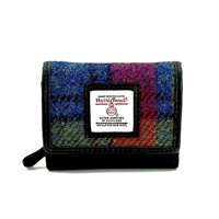Image for Maccessori Harris Tweed Trifold Purse, Blue/Pink Check