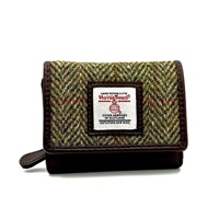 Image for Maccessori Harris Tweed Trifold Purse, Country Green