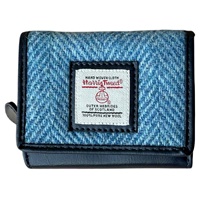 Image for Maccessori Harris Tweed Trifold Purse, Sky Blue