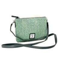 Image for Maccessori Harris Tweed Clutch Bag, Turquoise Herringbone