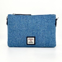Image for Maccessori Harris Tweed Clutch Bag, Sky Blue