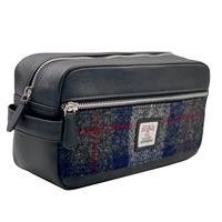 Image for Maccessori Harris Tweed Wash Bag, Blue Check