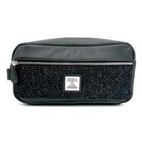 Image for Maccessori Harris Tweed Wash Bag, Charcoal