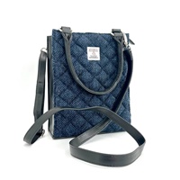 Image for Maccessori Harris Tweed Quilt Mini Tote Bag, Blue