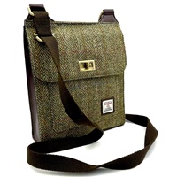 Image for Maccessori Harris Tweed Satchel Bag, Country Green