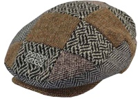 Image for Patrick francis Multi Tweed Flat Cap