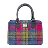 Image for Maccessori Harris Tweed Top Handle Bag, Blue/Pink Check