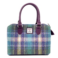 Image for Maccessori Harris Tweed Top Handle Bag, Green/Purple Plaid