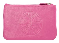 Image for Leather Celtic Coin Purse Hot Pink