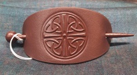 Image for Leather Tooled  Celtic Design Hair Pin Brown