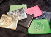 Image for Leather Celtic Coin Purse Emerald Green