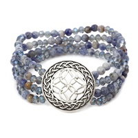 Image for BILI Sodalite Bracelet with Glass Bead Knots,Blue