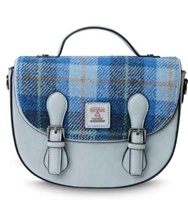 Image for Islander Medium Cobble Bag with HARRIS TWEED - Blue Tartan