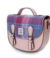 Image for Islander Mini Cobble Bag with HARRIS TWEED - Pink and Blue Tartan