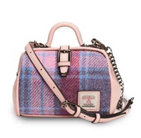 Image for Islander Mini Doctor Bag with HARRIS TWEED - Pink and Blue Tartan