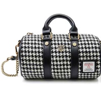 Image for Islander Mini Duffle Bag with HARRIS TWEED - Black and White Dogtooth