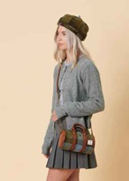 Image for Islander Mini Duffle Bag with HARRIS TWEED - Chestnut Blue Tartan