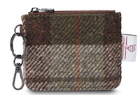 Image for Islander Card Zip Wallet with HARRIS TWEED - Chestnut Tartan
