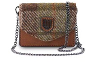 Image for Islander Card Case with HARRIS TWEED - Chestnut Tartan
