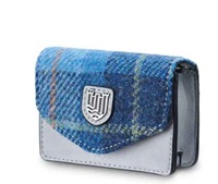Image for Islander Card Case with HARRIS TWEED -Blue Tartan