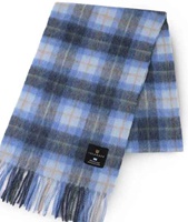 Image for Harris Tweed Islander Lambswool Scarf, Blue Tartan