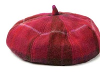 Image for Islander Lambswool tartan Hat-Fuchsia