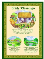 Image for Irish Cottgae Blessing Tea Towel