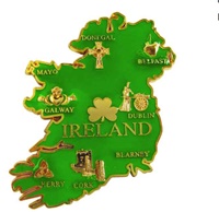 Image for MAP OF IRELAND GOLD/GREEN MAGNET