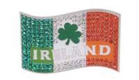 Image for IRISH FLAG CRYSTAL MAGNET