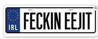 Image for Feckin Eejit Car Plate Tin Sign