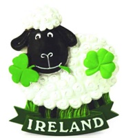 Image for Sheep with Shamrock Sprig Magnet